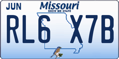 MO license plate RL6X7B