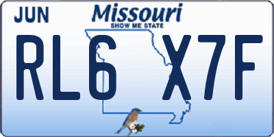 MO license plate RL6X7F