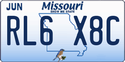 MO license plate RL6X8C
