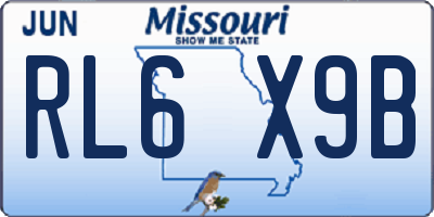 MO license plate RL6X9B
