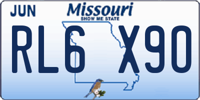 MO license plate RL6X9O