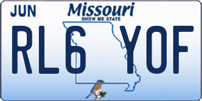 MO license plate RL6Y0F