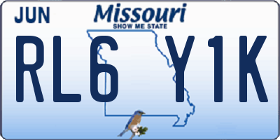 MO license plate RL6Y1K