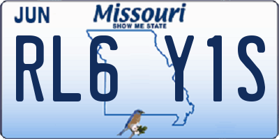 MO license plate RL6Y1S