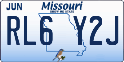MO license plate RL6Y2J