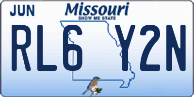 MO license plate RL6Y2N