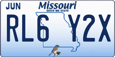 MO license plate RL6Y2X