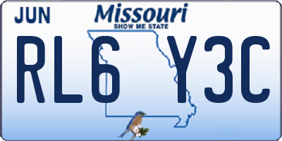 MO license plate RL6Y3C