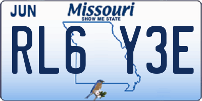 MO license plate RL6Y3E