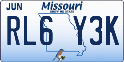 MO license plate RL6Y3K