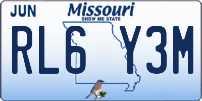 MO license plate RL6Y3M
