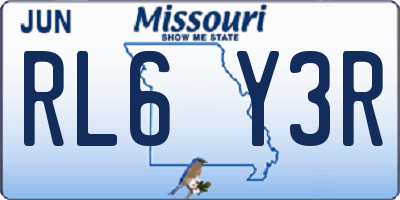 MO license plate RL6Y3R
