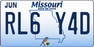 MO license plate RL6Y4D