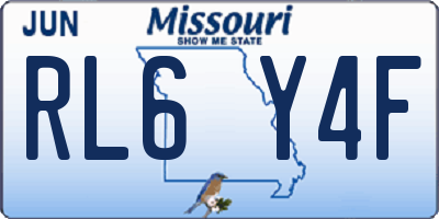 MO license plate RL6Y4F