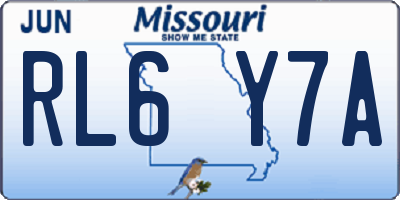 MO license plate RL6Y7A
