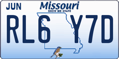 MO license plate RL6Y7D