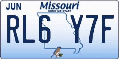 MO license plate RL6Y7F