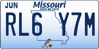 MO license plate RL6Y7M