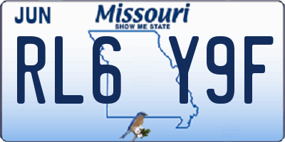 MO license plate RL6Y9F
