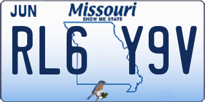 MO license plate RL6Y9V
