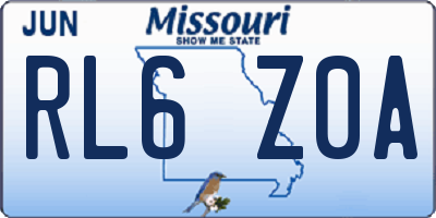 MO license plate RL6Z0A