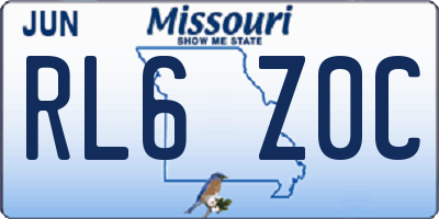 MO license plate RL6Z0C