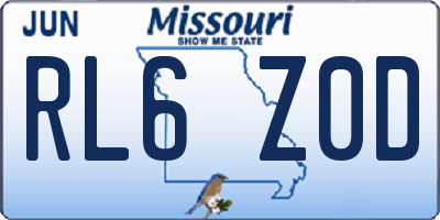MO license plate RL6Z0D