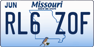 MO license plate RL6Z0F