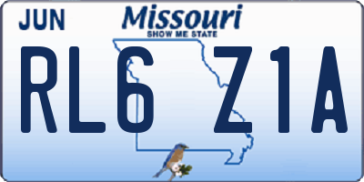 MO license plate RL6Z1A
