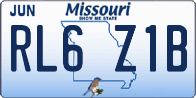 MO license plate RL6Z1B