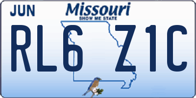 MO license plate RL6Z1C