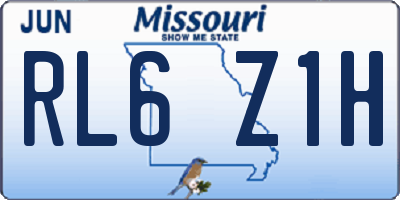MO license plate RL6Z1H