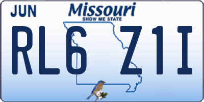 MO license plate RL6Z1I