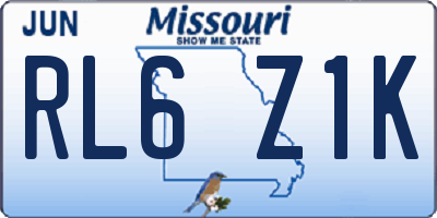 MO license plate RL6Z1K