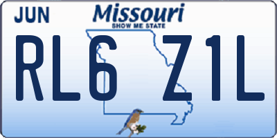 MO license plate RL6Z1L