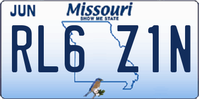 MO license plate RL6Z1N