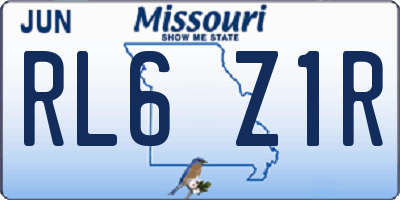 MO license plate RL6Z1R