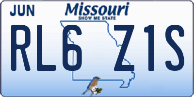 MO license plate RL6Z1S