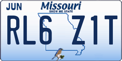 MO license plate RL6Z1T