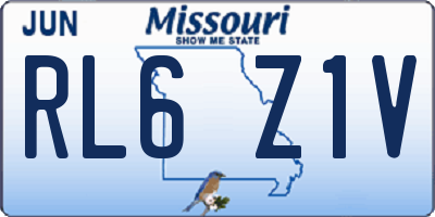 MO license plate RL6Z1V