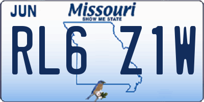 MO license plate RL6Z1W