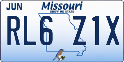 MO license plate RL6Z1X