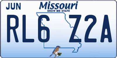 MO license plate RL6Z2A