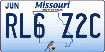 MO license plate RL6Z2C