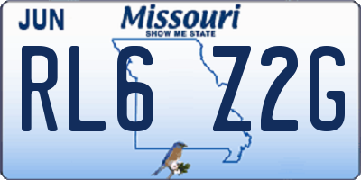 MO license plate RL6Z2G