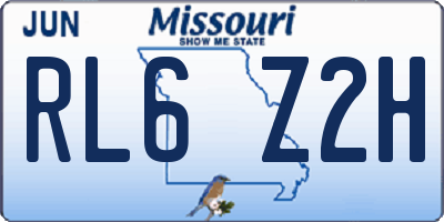 MO license plate RL6Z2H