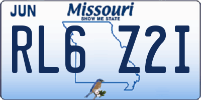 MO license plate RL6Z2I