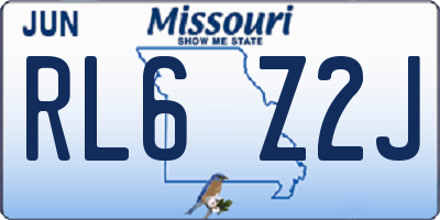 MO license plate RL6Z2J