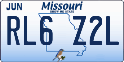 MO license plate RL6Z2L
