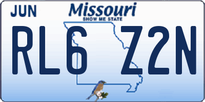 MO license plate RL6Z2N